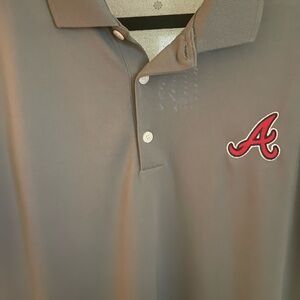Men's Gray Polo Nike Shirt Atlanta Braves Shirt Men’s M
